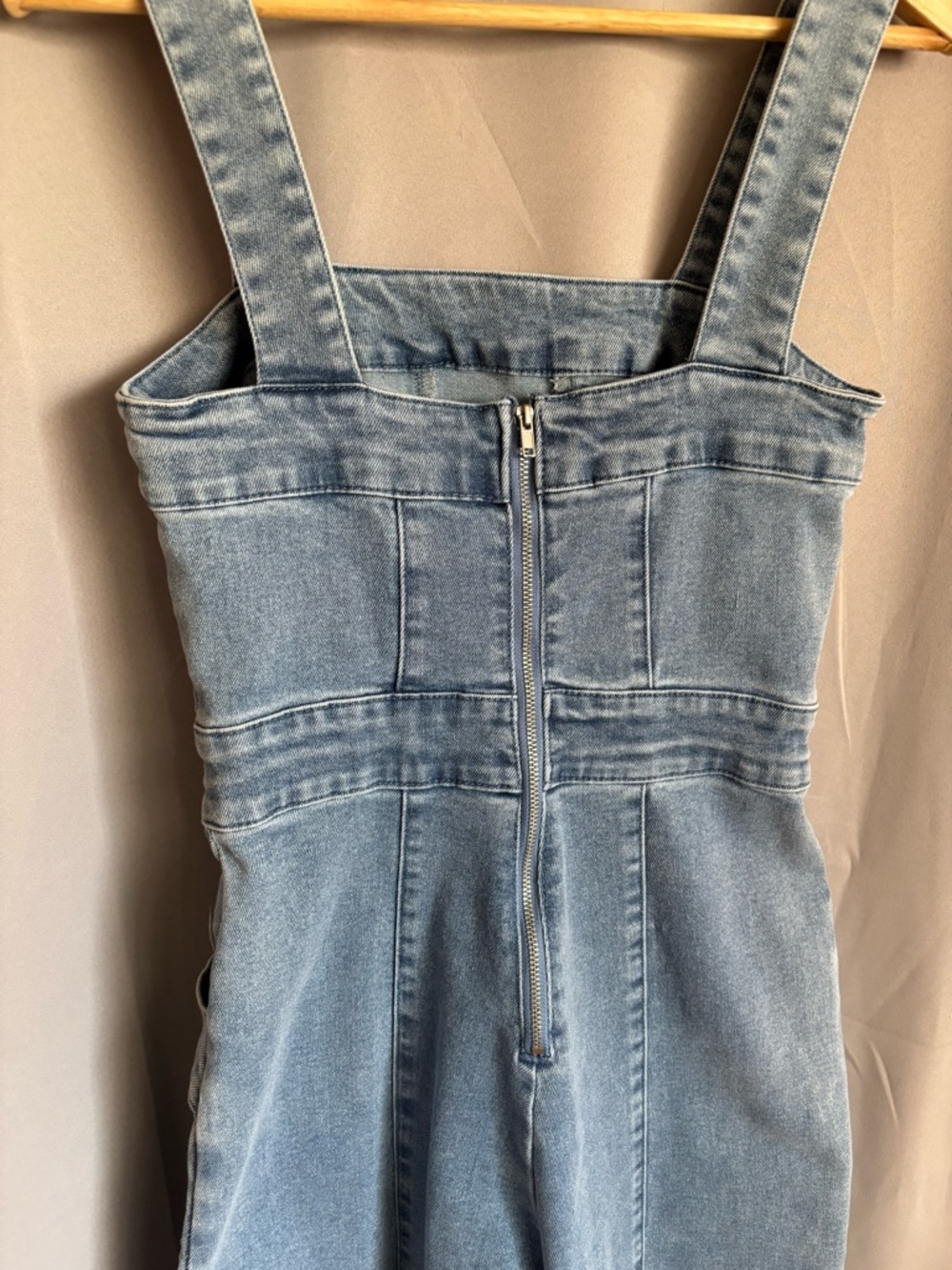 Forever 21 Denim Sleeveless Jumpsuit size Medium - Picture 6 of 7